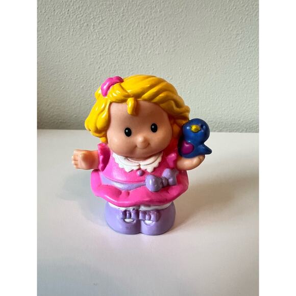 Fisher-Price Little People Figure Sarah Lynn with Blue Bird 2002 Easter - Picture 1 of 3